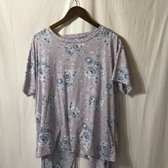 FN by Flora Nikrooz Lavender Floral Lounge Set Pajamas XL Soft Comfy - Picture 2 of 9